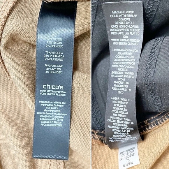 Chico’s Peyton Slim Leg Pant Branchport Caramel Women’s Size 2 | Medium NWT FLAW - Picture 11 of 14